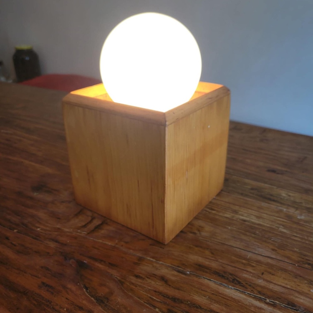 Vintage Wood Cube Light